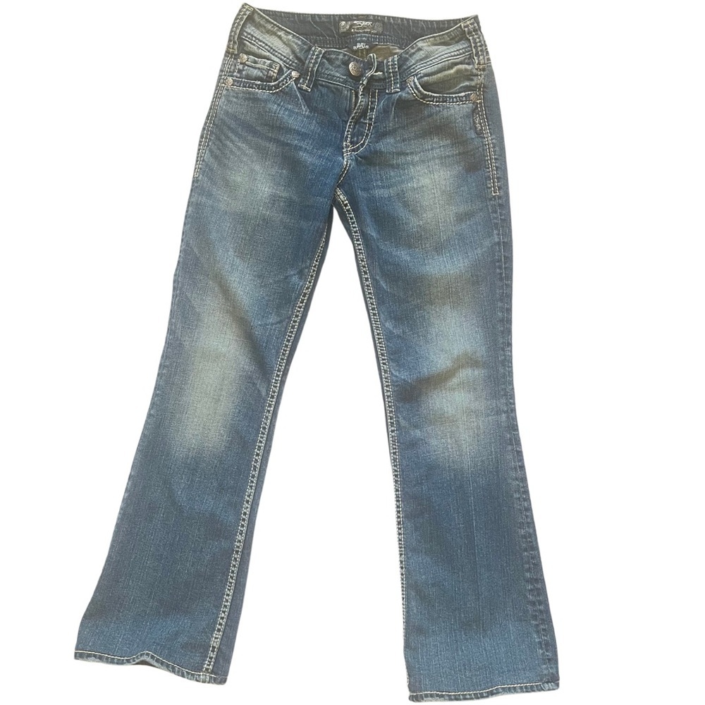 Silver Suki Blue Denim Flare Wide Leg Denim women’s 27x32